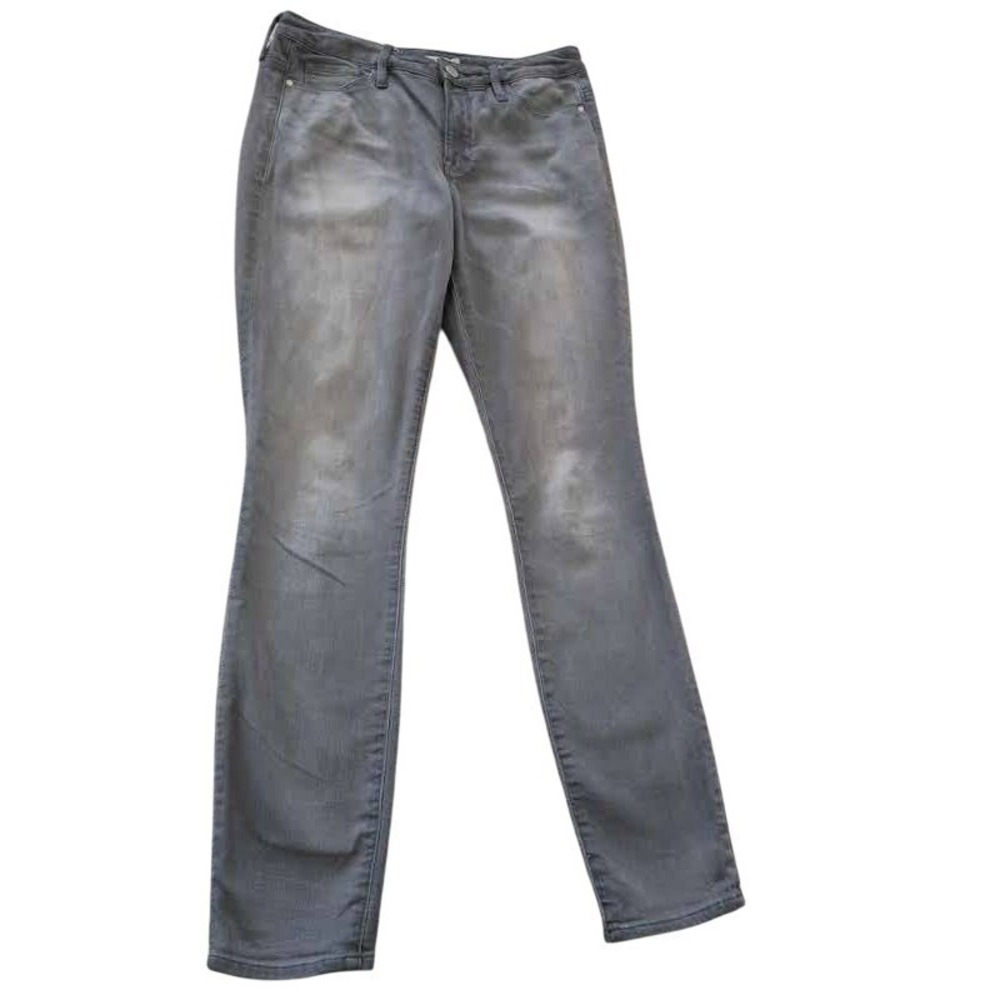 Athleta Sculptek Super Soft Grey Skinny Jeans W27-28 Mid Rise Stretch Denim Pant